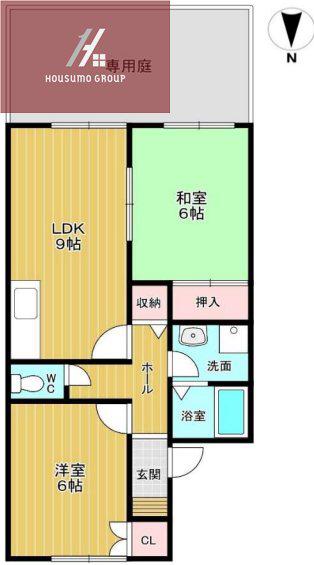 メゾンモチの木(2LDK/1階)の間取り写真