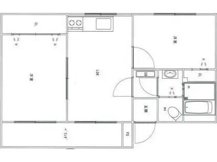 ハイツ室川I(2LDK/2階)の間取り写真