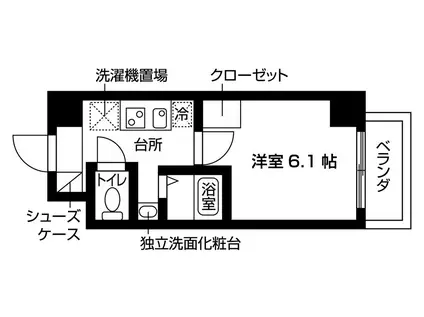 フィシオ京王八王子(1K/2階)の間取り写真