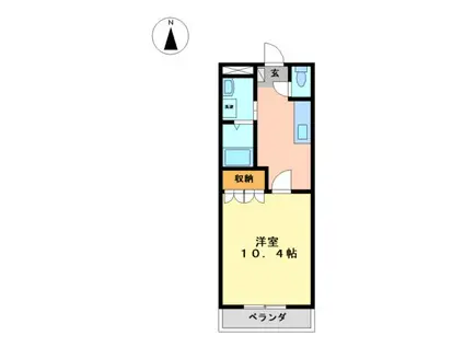 ベルグラース(1K/2階)の間取り写真