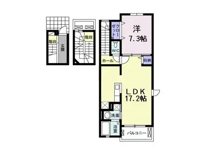 ビレッジZEN II(1LDK/3階)の間取り写真