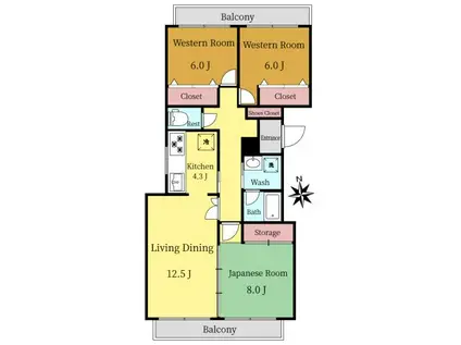 イル ポジターノ(3LDK/1階)の間取り写真