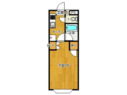 ヒルティービレッジ(1K/1階)の間取り写真