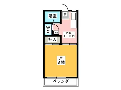 アーバンスペース(1K/2階)の間取り写真