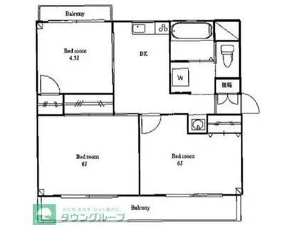 第6三井ビル(3DK/5階)の間取り写真