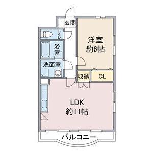 レジーナ鳥居松(1LDK/1階)の間取り写真