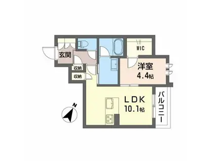 メゾン ド 平尾(1LDK/3階)の間取り写真