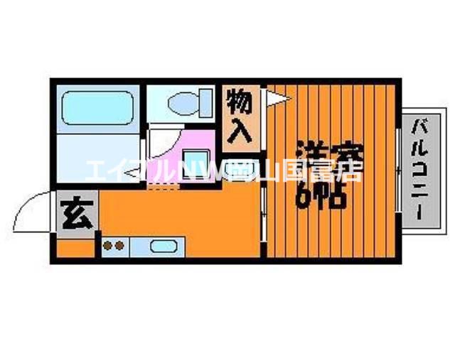 コーポ橋本(1K/1階)の間取り写真