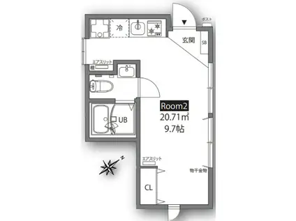 SETAGAYA VILLA(ワンルーム/1階)の間取り写真