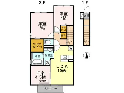 エクレラージュ II(3LDK/2階)の間取り写真