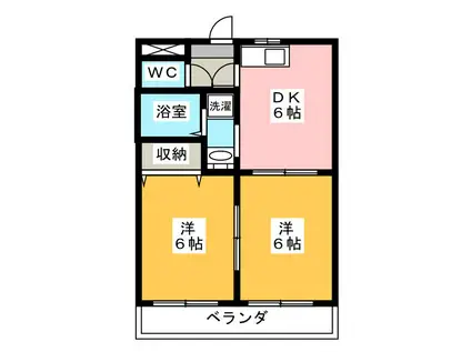 グレイスヴィラ(2DK/1階)の間取り写真