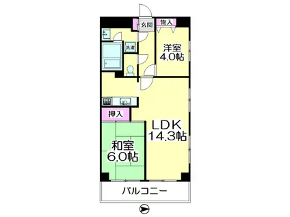 プラザ白うめ(2LDK/3階)の間取り写真
