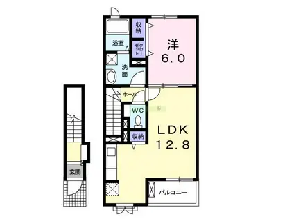 ブライト605レジデンスIIIA(1LDK/2階)の間取り写真