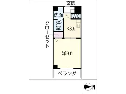ラトリシエール(1K/3階)の間取り写真