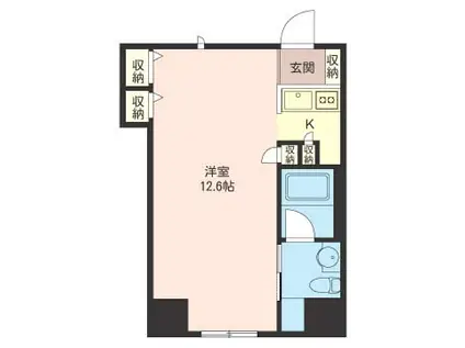 DEAR M(ワンルーム/1階)の間取り写真