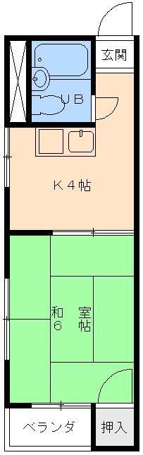 松本ビル(1K/4階)の間取り写真