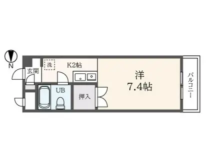 モリノセザンヌII(1K/1階)の間取り写真