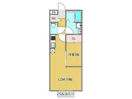 LIM水の森(1LDK/1階)の間取り写真