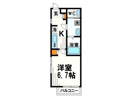 リライア烏山(1K/2階)の間取り写真