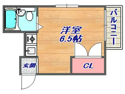 六甲トワニハウス(ワンルーム/2階)の間取り写真