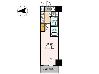 フェニックスレジデンス堺東(1K/15階)の間取り写真