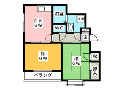 ロイヤルメゾン(2DK/3階)の間取り写真