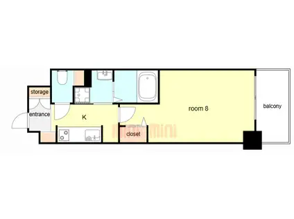 ブランシエスタ明石(1K/7階)の間取り写真