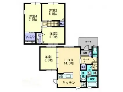 SOULEIADO(4LDK/1階)の間取り写真