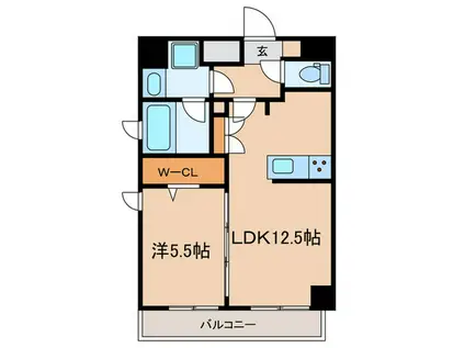 セントルークス浜田山(1LDK/4階)の間取り写真