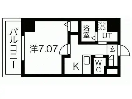 エヌエムキャトフヴァンヌフ(1K/1階)の間取り写真