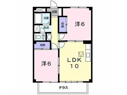 ビューハイツ坂間(2LDK/1階)の間取り写真