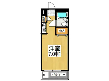 ロイヤルカイザー(ワンルーム/3階)の間取り写真