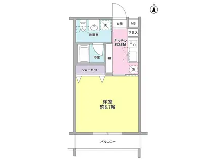 ノ-ブ新百合(1K/3階)の間取り写真