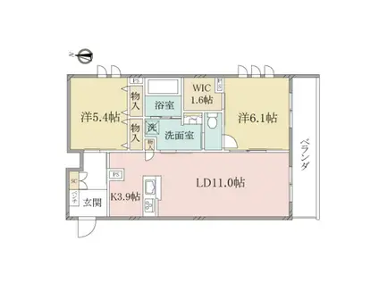 ヘーベルヴィレッジ井荻IIヘーベルVILLAGEKUSU(2LDK/2階)の間取り写真