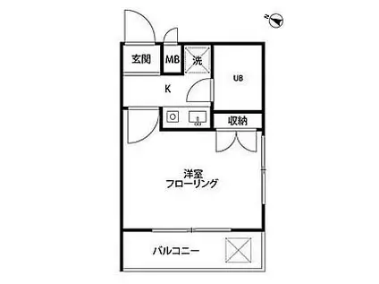 ルーブル南馬込(1K/5階)の間取り写真