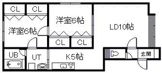 エクセレント8・3(2LDK/1階)の間取り写真