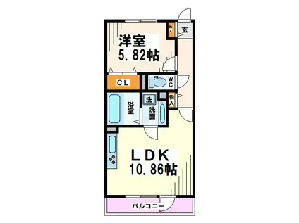 SYハイア(1LDK/3階)の間取り写真