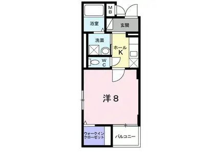 クレール壱番館(1K/4階)の間取り写真