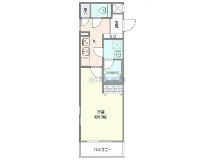 クレヴィスタ成増(1K/2階)の間取り写真