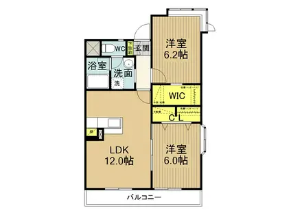 マンション稲葉(2LDK/2階)の間取り写真