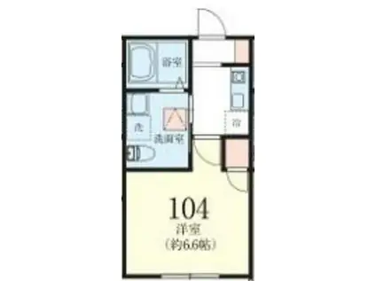 ANONTERRACE枡形(1K/1階)の間取り写真