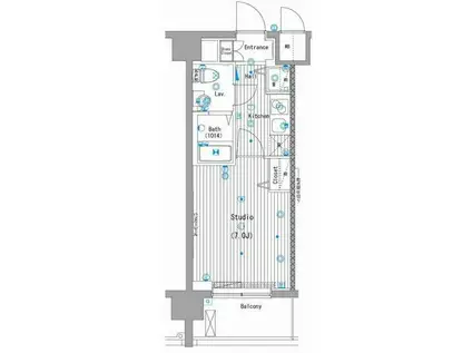 グランド・ガーラ横濱桜木町(1K/9階)の間取り写真