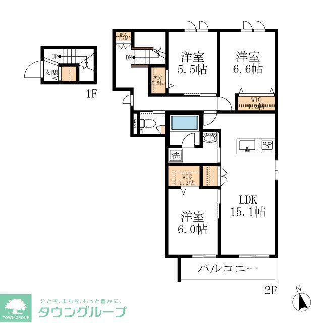 グリーンタウン赤坂(3LDK/2階)の間取り写真