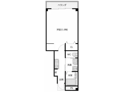 ピース・スクエア羽ノ浦A(1K/1階)の間取り写真