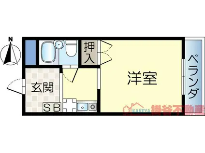 イーストヴィレッジ茨木(1K/3階)の間取り写真