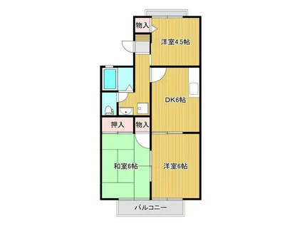第2小野ハイツ(3DK/1階)の間取り写真