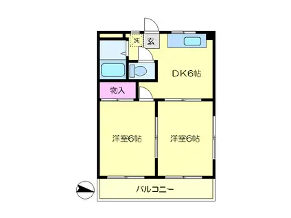 ニューストンハイム(2DK/3階)の間取り写真