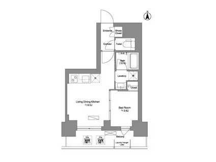 BRILLIA IST 新御徒町(1LDK/10階)の間取り写真