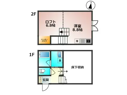 SHINING CIEL(1SK/1階)の間取り写真