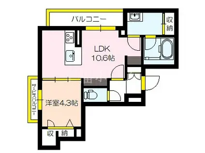 THE CLASS 城東 RESIDENCE(1LDK/3階)の間取り写真